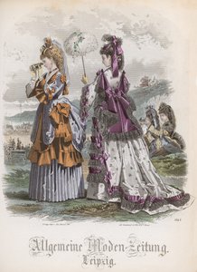 Dos damas, lámina de moda de 
